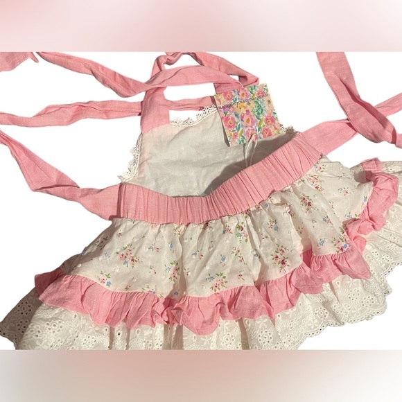 Floral Pink and White Kids Casual Dress - Picture 2 of 2